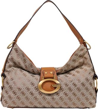 Guess Tassen, Dames, Beige, ONE Size, Polyester, Camden Schoudertas