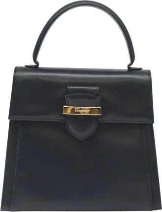 Ferragamo Vintage Handbag Leather Leather Handbag (Pre-Owned)