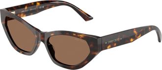 Jimmy Choo London Zonnebril - Dames - Zonnebrillen - Bruin - 55 MM - Accessoires