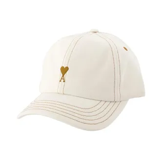 Ami Cotton Cap with Ami de Coeur - unisex - Ami Paris - Hats & Caps - White - ONE SIZE - Accessories