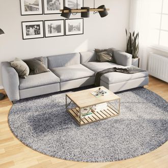 vidaXL Alfombra Peluda De Pelo Largo Moderna Pamplona Azul &Oslash; 280 Cm Vidaxl