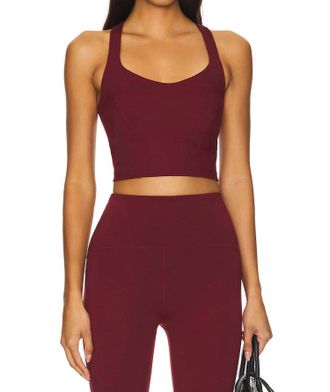 Beyond Yoga Powerbeyond Intensity Racerback Cropped Tank In California Merlot