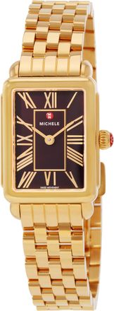 Michele Deco Park Quartz Dark Cherry Dial Ladies Watch MWW06E000147