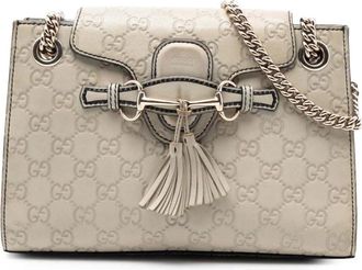 Gucci Pre-owned Shoulder Bags, female, White, Size: ONE SIZE Pre-owned Vintage Monogram Chain Shoulder Bag