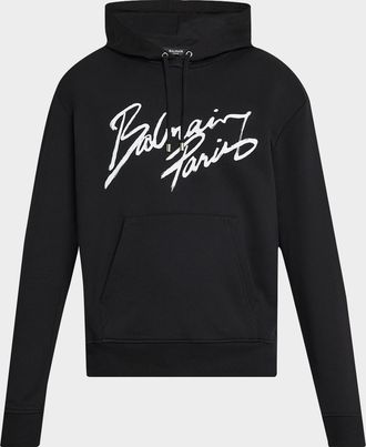 Balmain Mens Balmain Paris Cotton Hoodie