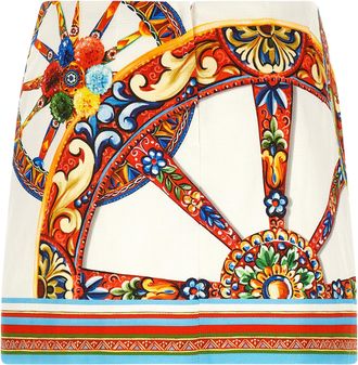 Dolce & Gabbana Womens Multicolor Cotton Long Skirt
