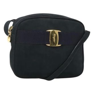 Ferragamo Pre-owned Suede shoulder-bags - Dames - Pre-owned - Blauw - Maat: ONE Size Su&egrave;de