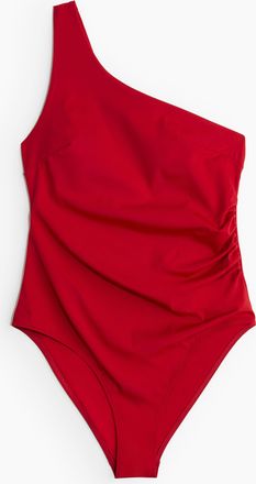 H&M One-Shoulder-Badeanzug in Light Shape - Rot