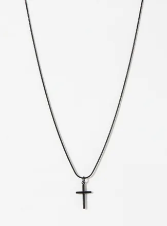 Le 31 Mens Cross black pendant necklace