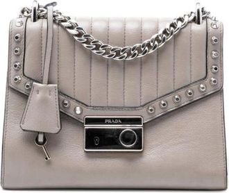 Prada Borsa a tracolla con borchie Pre-owned - - Pre-owned - Donna - Grigio - ONE SIZE