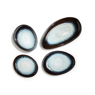 AM.PM Set van 4 platte borden in aardewerk Mytili