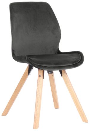 Clp Clp - Silla De Sal&oacute;n Luna Con Asiento Acolchado Gris Oscuro Terciopelo