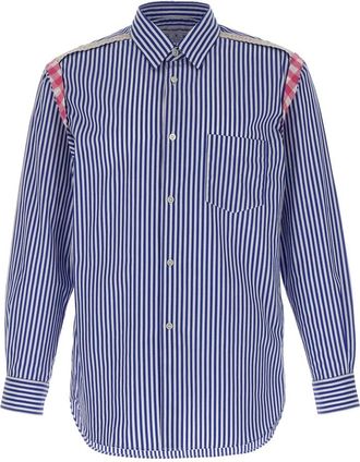 Comme Des Garçons Heren, Overhemden, Blauw, Maat: L Katoen