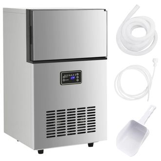 vidaXL Vidaxl - M&aacute;quina De Hacer Cubitos De Hielo Plateada 45 Kg/24 H