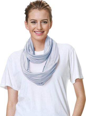 Lina & Lily Premium Modal Jersey Knit Womens Infinity Scarf Snood Lightweight (Baby Blue)