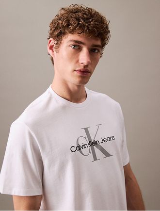 Calvin Klein Jeans Calvin Klein Mens Monologo Tee - White - XL