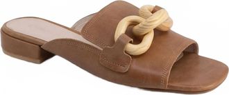 Chocolat Blu Bell Leather Mules In Camel