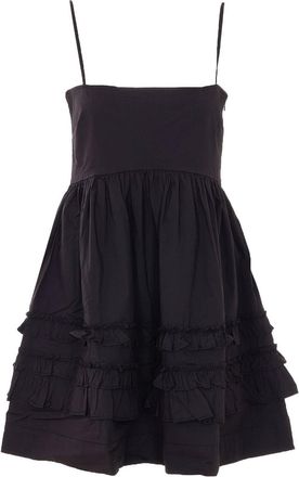 Ganni Black Mini Frill Dress