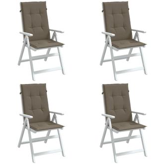 vidaXL Cuscini Sedia Schiena Alta 4 Tortora M&eacute;lange 120x50x4 Tessuto - Vidaxl