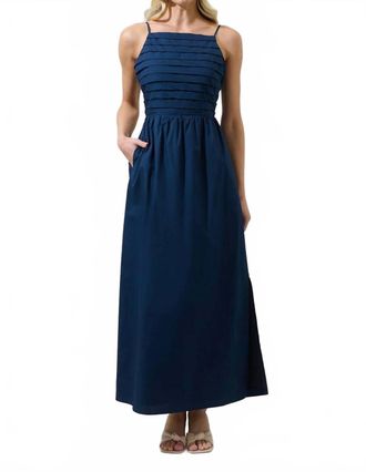 Sugarlips Joyce Pleated Maxi Dress In Navy