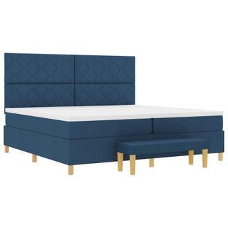 vidaXL Cama Tipo Box Spring Con Cabecera Azul 200 X 200 Cm Tela Vidaxl