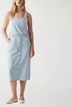Levi's Tico Jumper Dress Womens Light Blue Denim Cotton Button Front PALL549