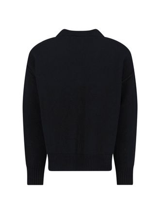 Ami Mens Ami Sweaters Black Wool