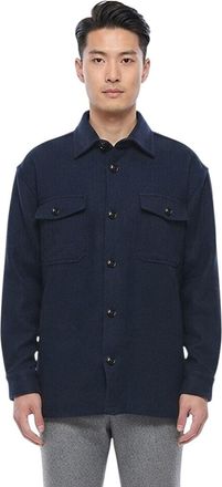 Ami Navy Blue Regular Overshirt