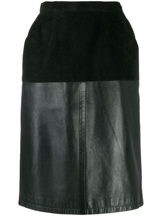 Saint Laurent Gonna taglio straight anni 80 - Nero