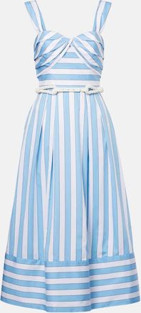 Rebecca Vallance Abito midi Nilah in cotone a righe