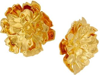 Oscar De La Renta Large Peony Stud Earrings