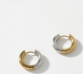 Simons Womens Two-tone metallic Hoop Earrings