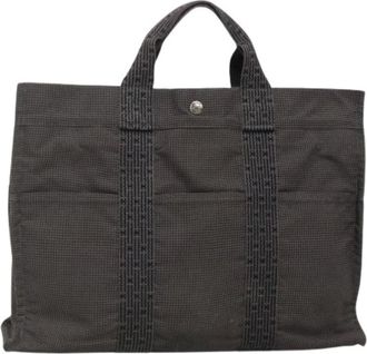 Herm&egrave;s Pre-owned Tote Bags, female, Gray, Size: ONE SIZE Pre-owned Canvas Tote Bag
