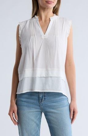Adrianna Papell Stitched Tiered Tank in Ivory/Khaki at Nordstrom Rack, Size X-Large