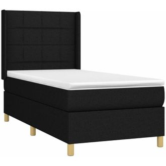 vidaXL Vidaxl - Cama Box Spring Con Colch&oacute;n Tela Negro 100x200 Cm