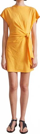 Apiece Apart Nina Cinched Waist Mini Dress In Creamsicle