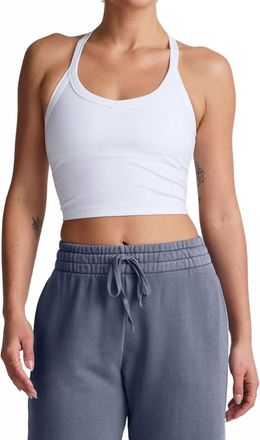 Beyond Yoga Space Dye On The Up Cropped Tank Top In Cloud White