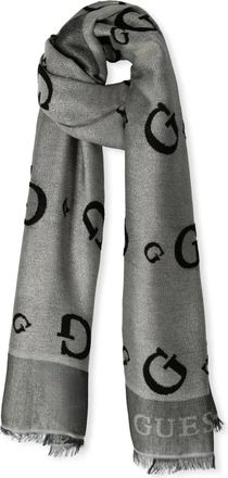 Guess Accessoires, Dames, Grijs, ONE Size, Wol, Jacquard Sjaal voor Vrouwen