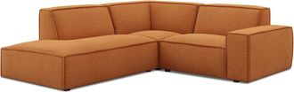 Castlery Customized Dark Brown Performance Left-Facing Side Chaise Sectional Sofa | Jonathan by Castlery, Orange, Furniture Sofas