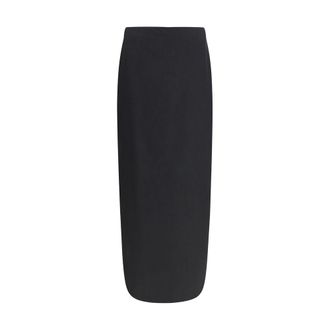 The Row Black Wool Long Womens Skirt