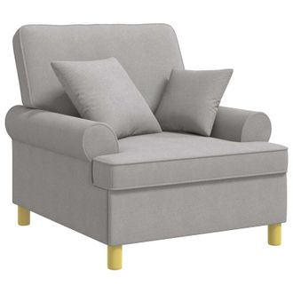 vidaXL Sill&oacute;n Xl Con Cojines Gris Nube Tela Vidaxl