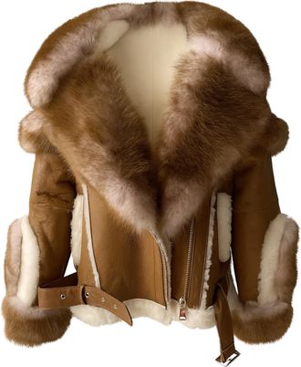 Wanan Luxury Giacca Odelise in Pelle Cammello-Donna -Cammello