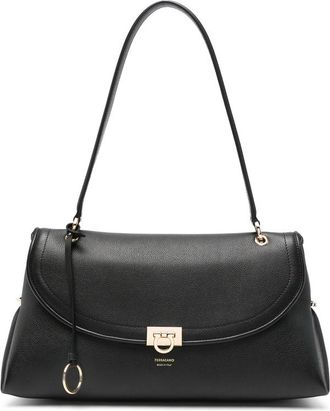 Ferragamo Gancini Pebbled Leather Tote Bag