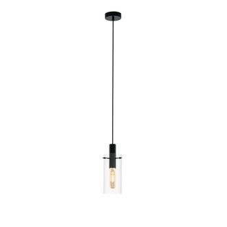 Eglo Montefino Pendant Light Cylinder - Black | TJ Hughes