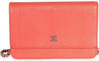 Chanel CC wallet on chain - women - Leather - One Size - Orange