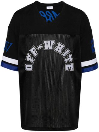 Off-white Black White Logo-applique Panelled T-shirt