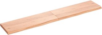 vidaXL Encimera Ba&ntilde;o Madera Maciza Tratada Marr&oacute;n Claro 160x30x(2-4)cm Vidaxl