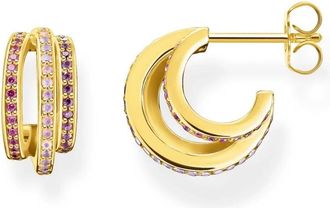 Thomas Sabo Oorbel Set Hoops Zilver verguld Cr 663-973-7 - Dames - Oorbellen - Geel - ONE Size - Accessoires