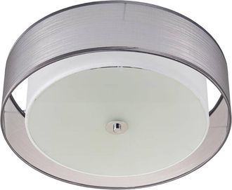 Lindby Lindby L&aacute;mpara De Techo tobia En Gris Textura, Tela, Tejido, Seda
