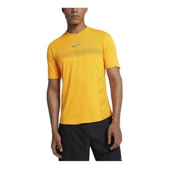 Nike Court Rafa Aeroreact Short Sleeve T-Shirt Yellow 888207-845